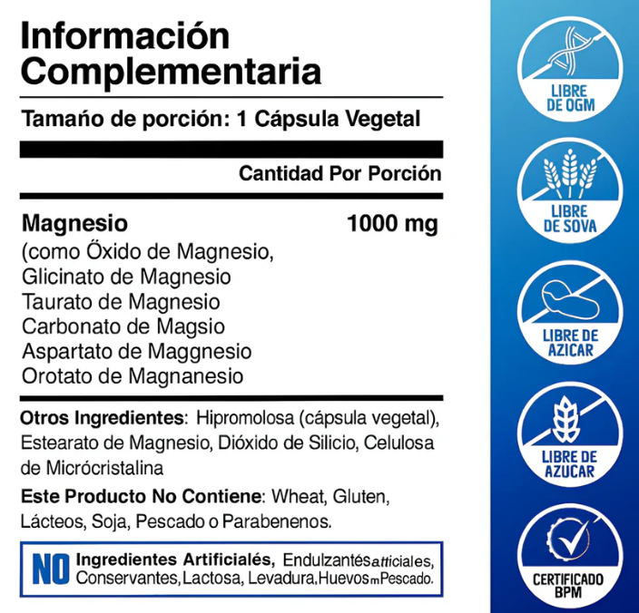 MAGNESIUM COMPLEX™- 90 capsulas -Últimas 7 Unidades 🔥
